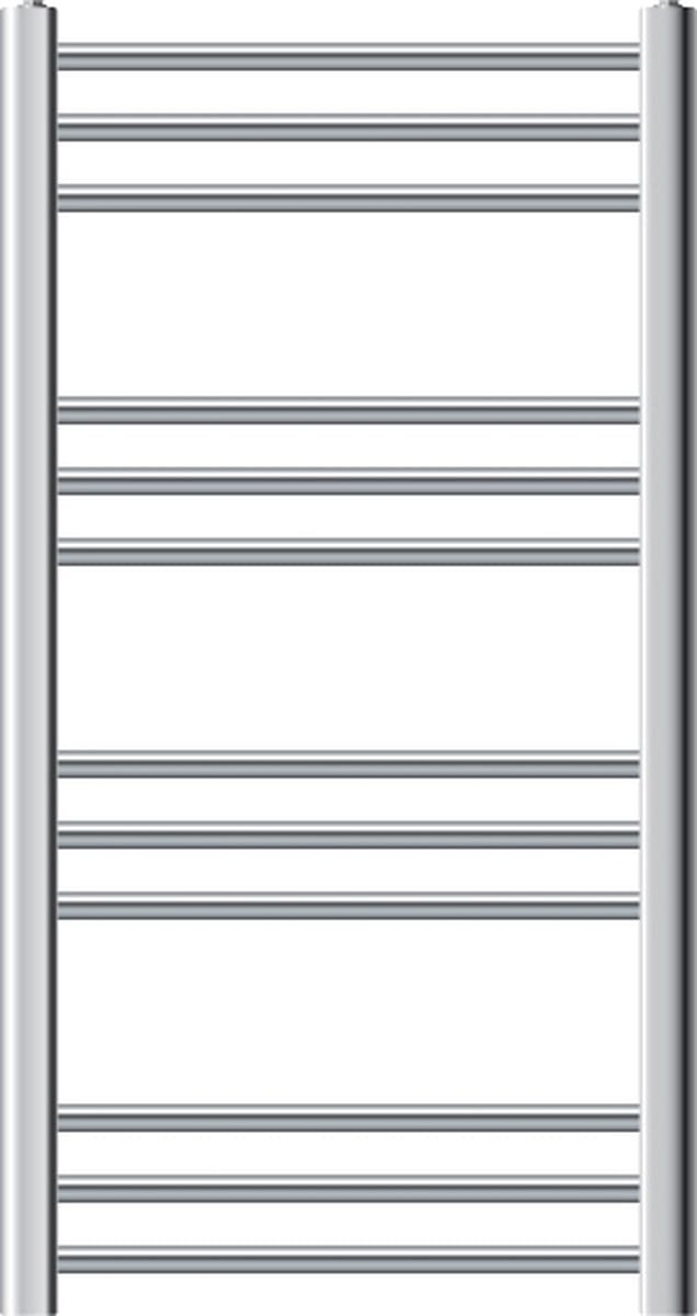 ECD Germany Badkamerradiator - 500 x 800 mm - chroom - gebogen met zijaansluiting - handdoekdrogerradiator