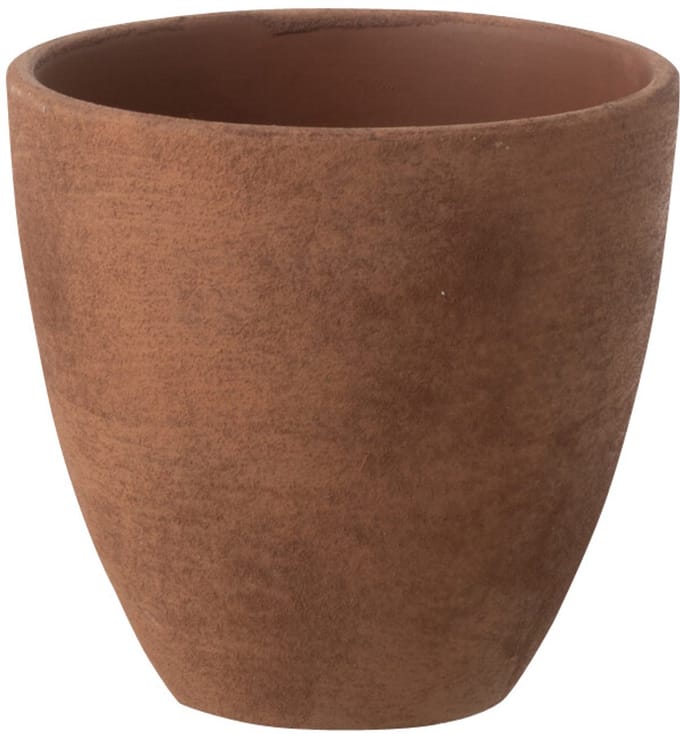 J-Line bloempot Rond - keramiek - bruin - small - 2 stuks