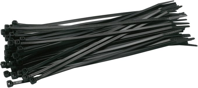 Kabelbinders Zwart 300 x 4,8 mm – 100 Stuks – Nylon – TOOLTECH