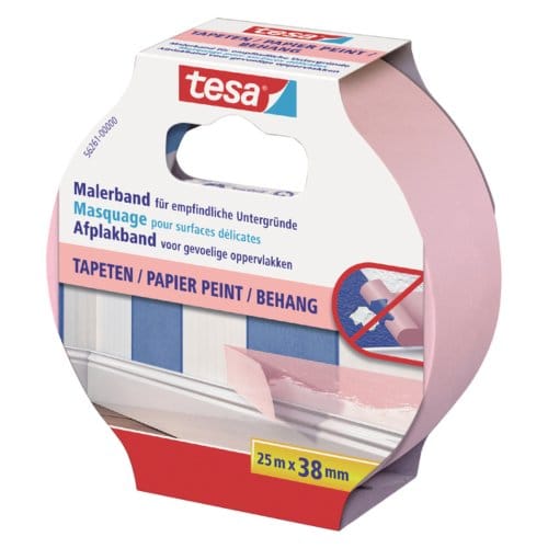 tesa schilderstape Perfect+ - schilderstape van dun washi-papier voor nauwkeurig maskeren tijdens schilderwerkzaamheden - voor gebruik binnenshuis - 50 m x 50 mm