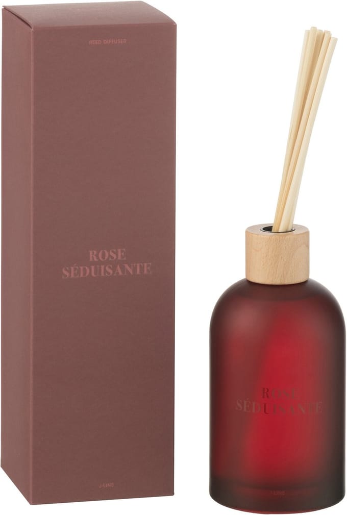 J-Line geurstokjes Accords Essentiels - Rose Séduisante - rood - 250 ml
