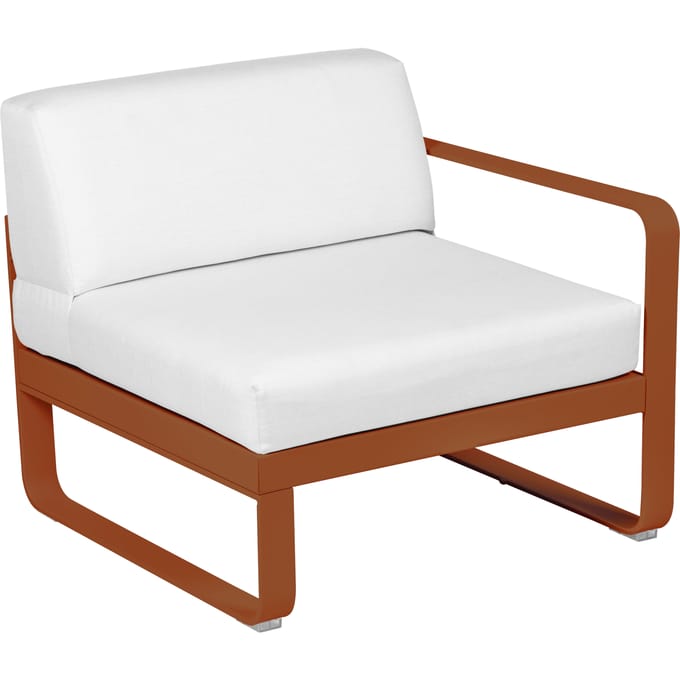 Fermob BELLEVIE Fauteuil Module rechts - E2 gekonfijte sinaasappel - 81 witgrijs