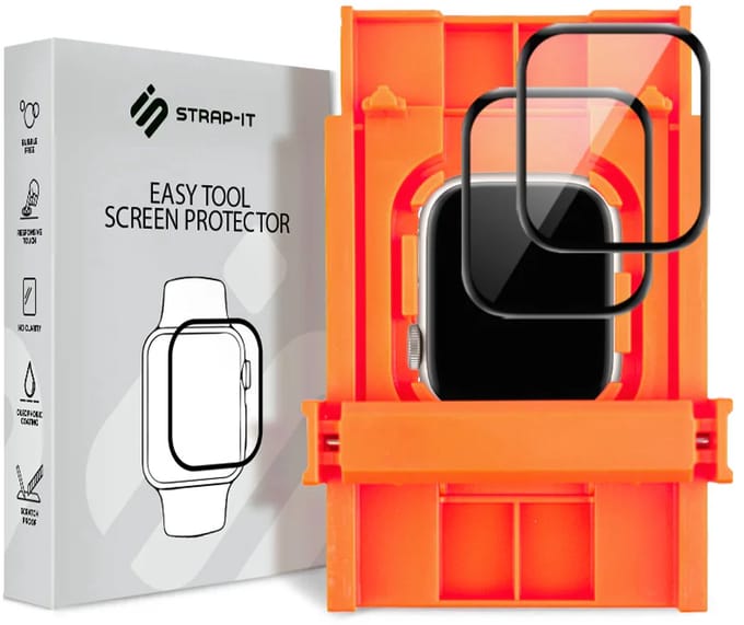 Strap-it 2-pack Screenprotector met Easy Tool screen protector display bescherming – geschikt voor Apple Watch Series 7 / 8 / 9 (41mm)