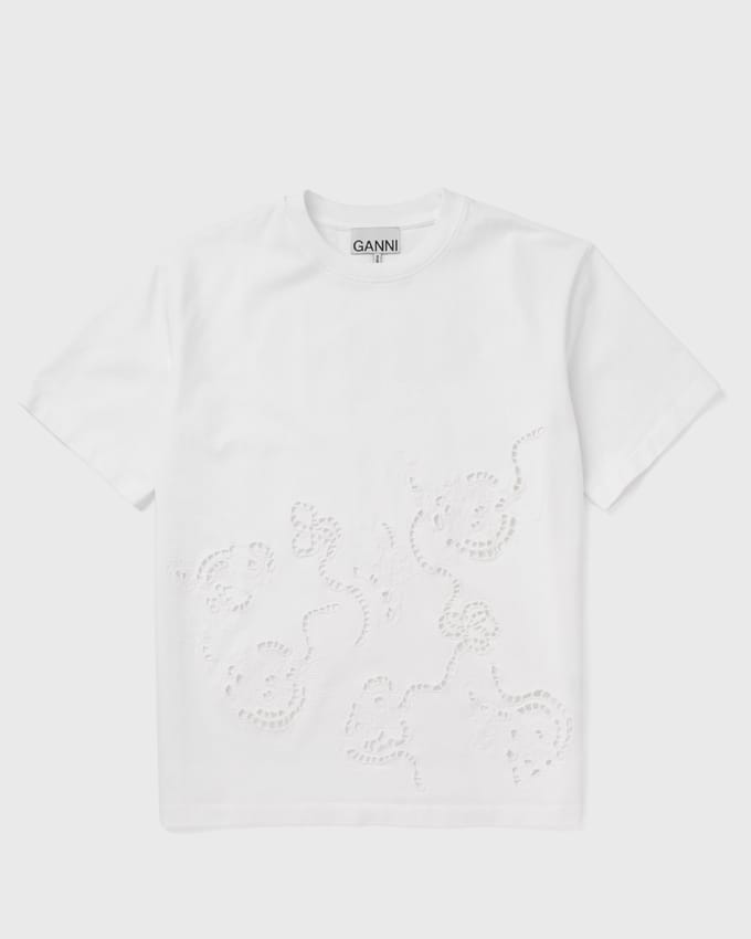 Heavy cotton Jersey Embroidery Anglais Solid