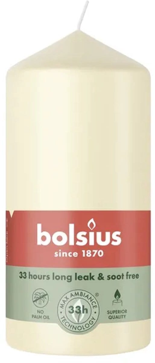 6x Bolsius Stompkaars 120/58 Soft Pearl (1 stuk)
