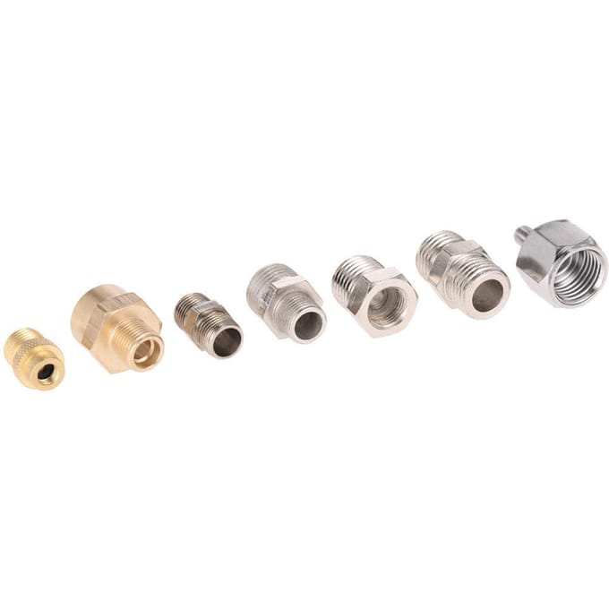 Professionele 7-delige Airbrush-adapterset met aansluitconnector voor compressor en airbrushslang