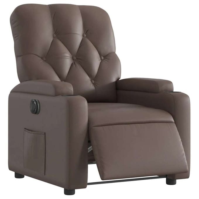 vidaXL - Fauteuil - verstelbaar - elektrisch - kunstleer - bruin