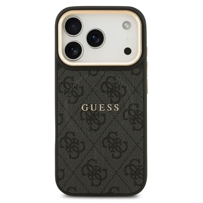 Guess Classic 4G Logo Backcover met MagSafe voor de Apple iPhone 17 Pro - Zwart