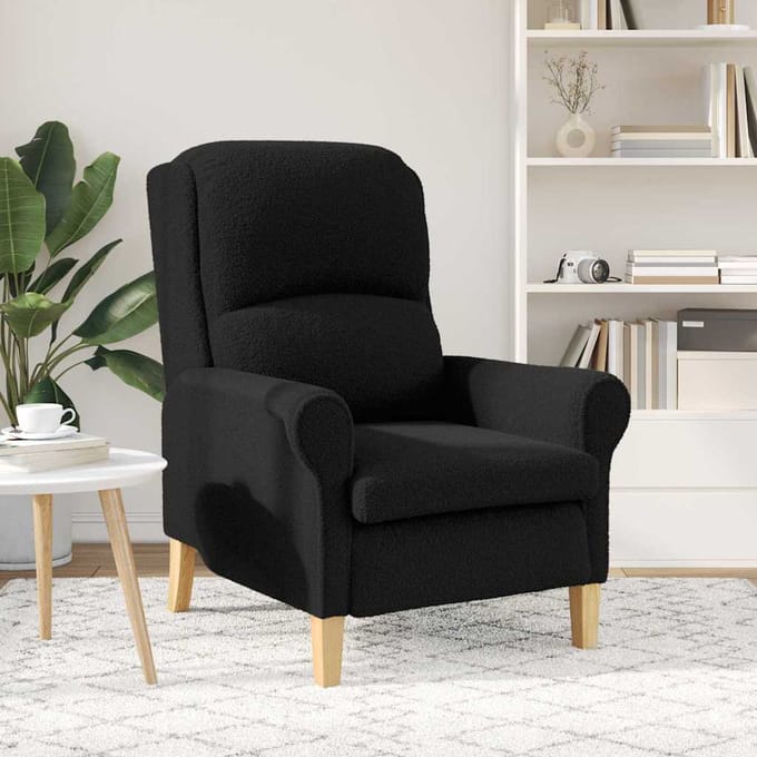 vidaXL Fauteuil Zwart Zachte Sherpa stof
