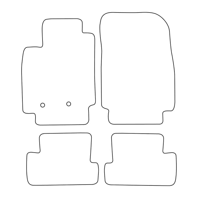 Set veloursmatten geschikt voor Renault Clio III 2005-2011 - zwarte afwerking