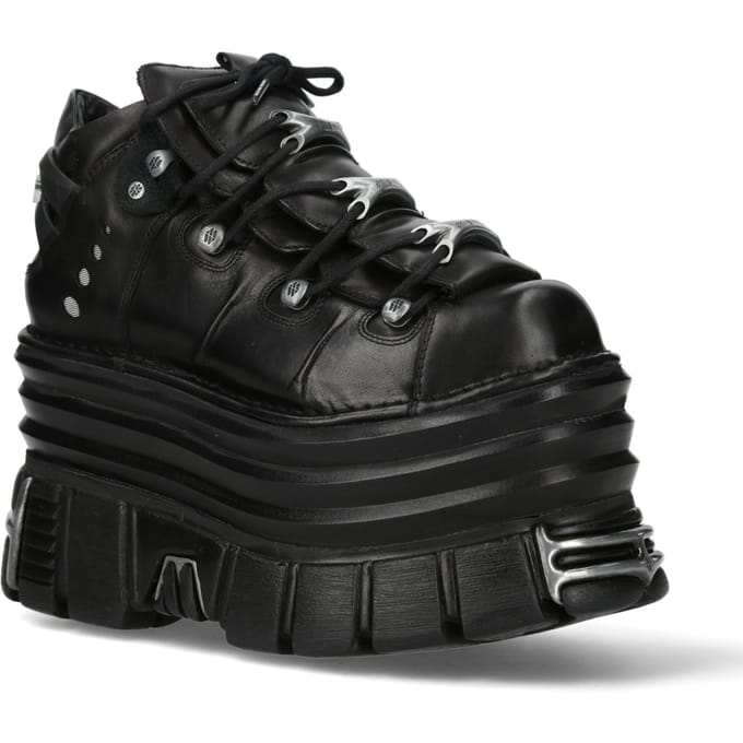 New Rock M-106-C181 Zwarte Gothic Punk Chunky Platform Enkellaarsjes