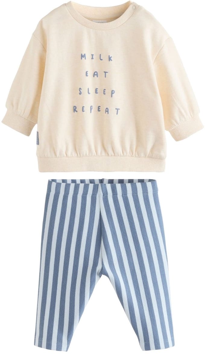 Next - Jongens - Set met baby-sweatshirt en legging - Blauw