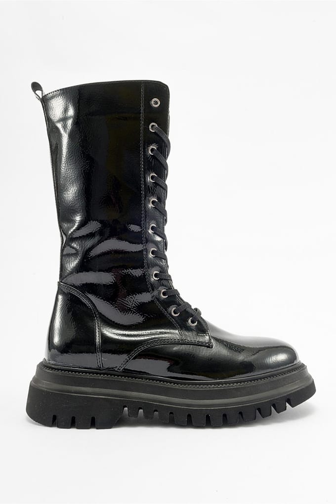 Piola Lakleren Veterlaars