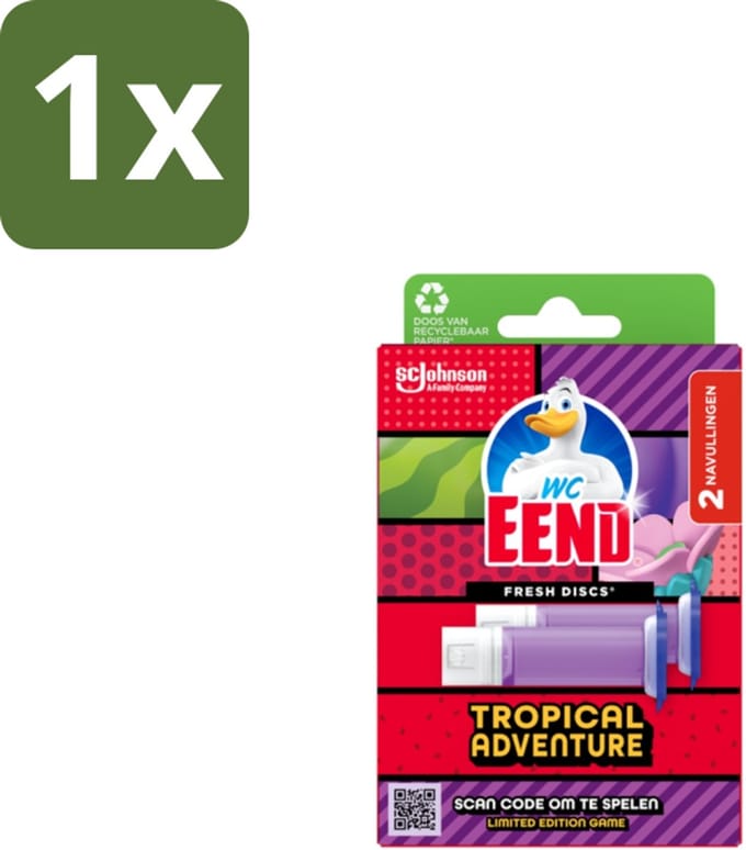 WC Eend – Fresh Discs – Duo Navulling – Tropical Adventure – 72 ml - 1 stuk
