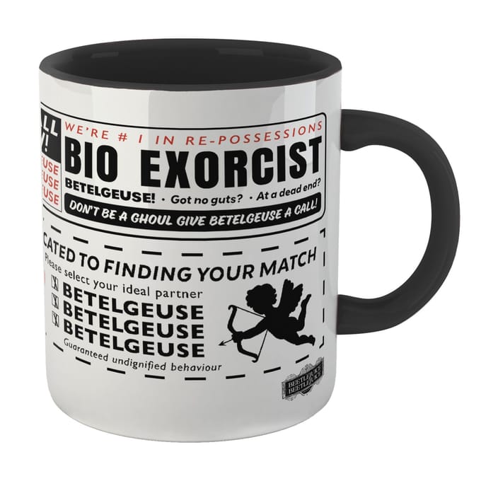 Beetlejuice Call Now Mug - Black