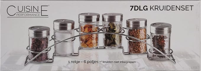 Kruidenrek - 7 delig - RVS en glas