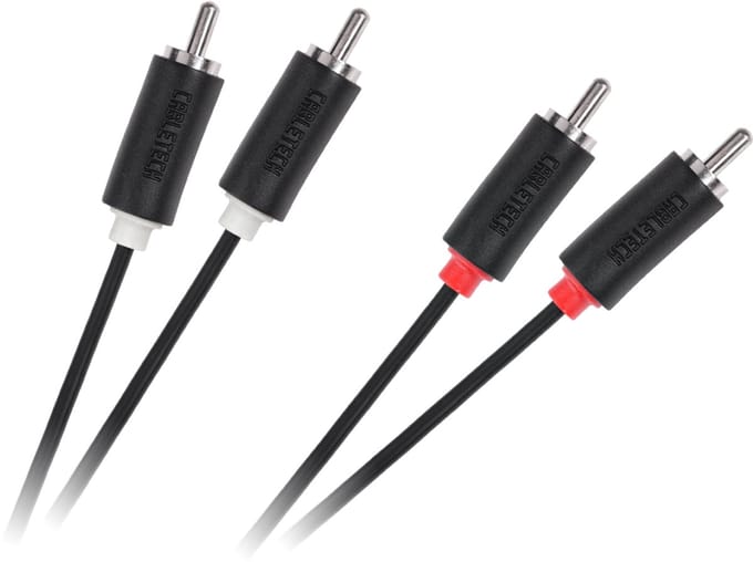 Cabletech Standard - RCA Kabel - 2RCA naar 2RCA - 1m - Zwart