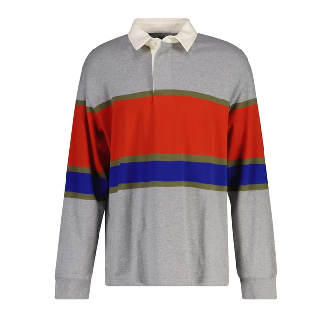 Dikke lange mouwen polo Gant Rugger stripe