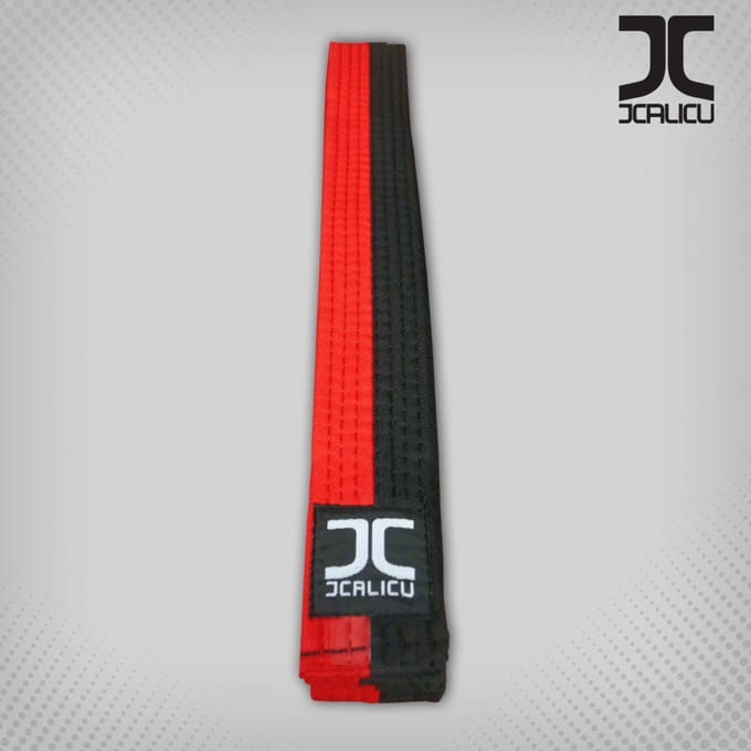 Poom taekwondo-band JCalicu | Rood / Zwart (Maat: 320)