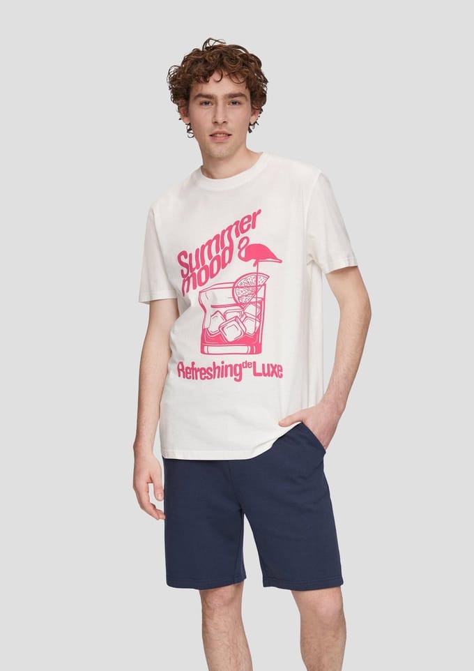 Qs Men-T-shirt--01D3 WHITE-Maat XL
