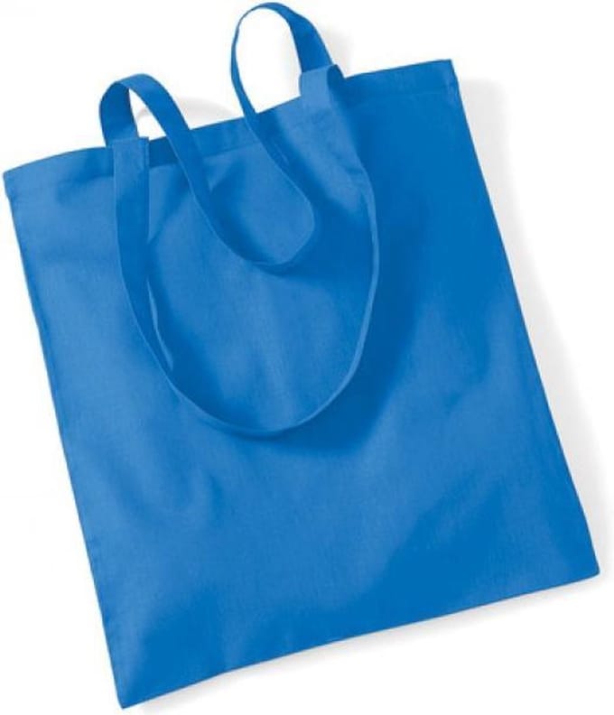 Westford Mill Bag For Life - Long Handles WM101 - CORNFLOWER BLUE - 38 x 42 cm