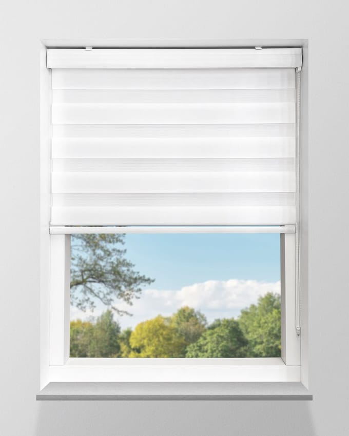Duo Rolgordijn Lichtdoorlatend - Wit - 132x175cm - Op maat gemaakt