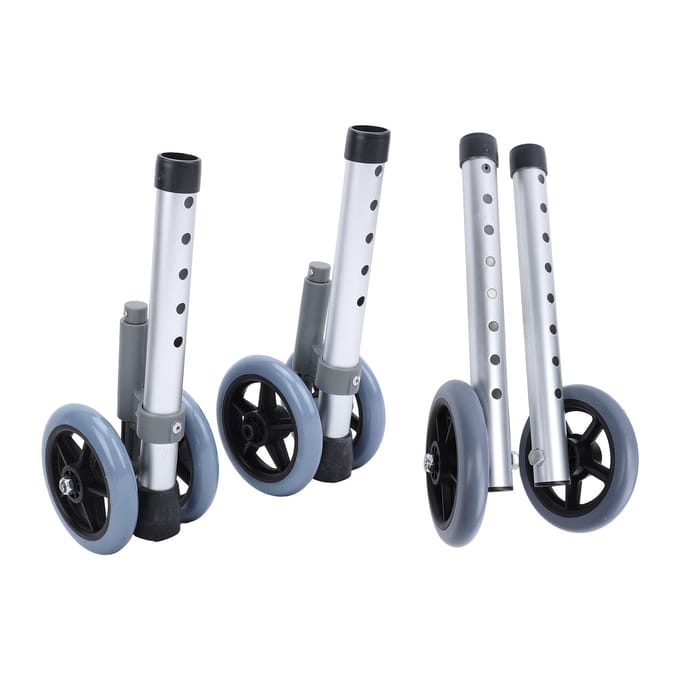 Loopwielen Vervangingsonderdelen Wielen met Rem Set Mobiliteitshulpmiddel Apparatuur voor Ouderen gray