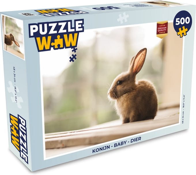 Puzzel Konijn - Baby - Dier - Legpuzzel - Puzzel 500 stukjes