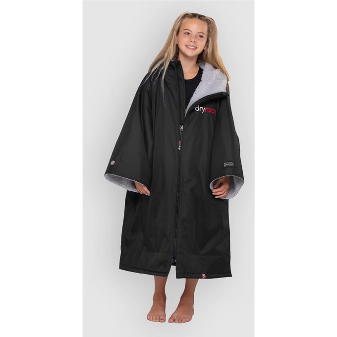 Dryrobe Advance Long Sleeve Kids 5-9 Surf Poncho zwart