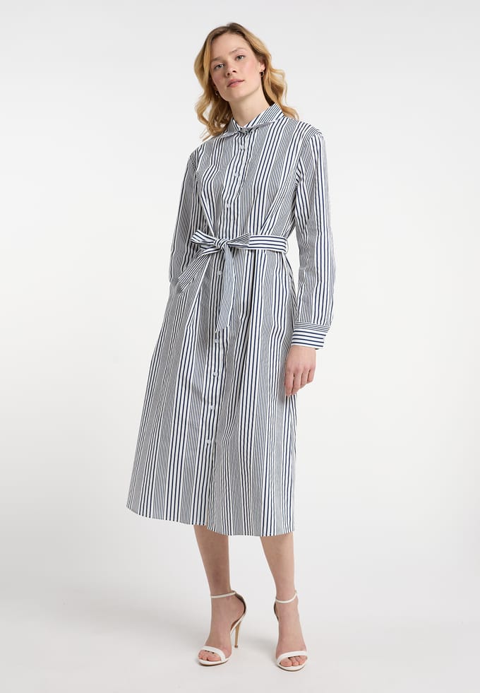 Dreimaster Overhemd blouse jurk Dames gebroken wit/goud