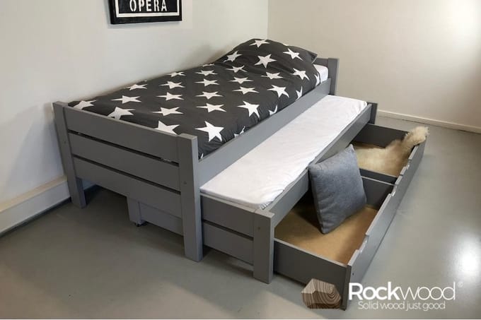 Rockwood® Kinderbed Combi Grey met twee lattenbodems