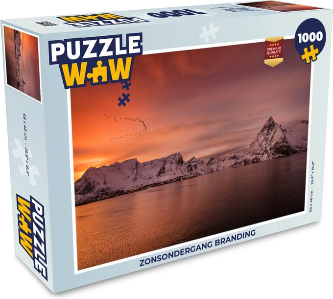 Puzzel Zonsondergang branding - Legpuzzel - Puzzel 1000 stukjes volwassenen