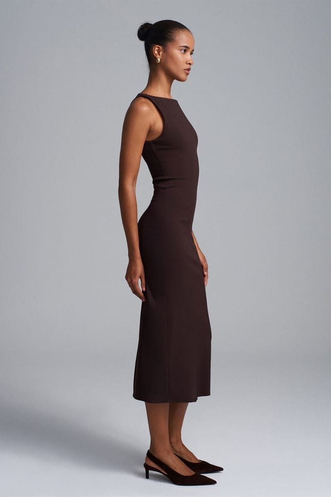 Mouwloze Midi Bodycon Jurk met Split