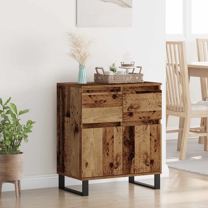 vidaXL Dressoir Oud Hout 60 x 35 x 70 cm Gemonteerd hout en ijzer