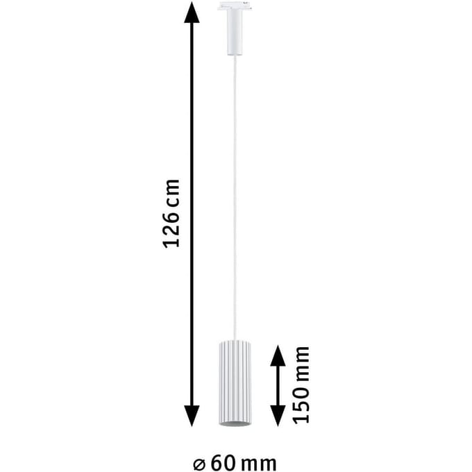 Paulmann URail railhanglamp Lirena, wit, Ø 6 cm, GU10