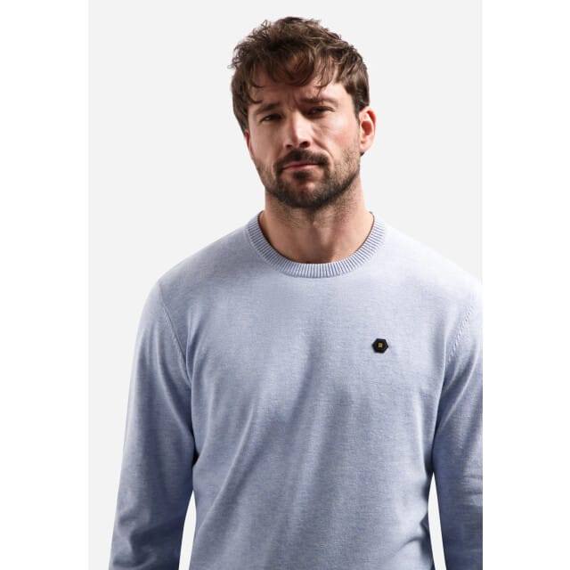 No Excess Pullover crew neck melange blue