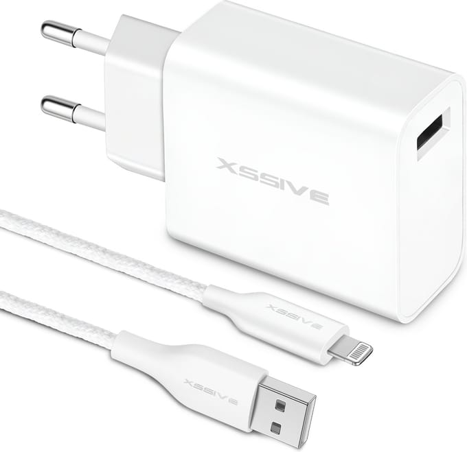 Oplaadsetje - 1 Meter - Geschikt voor iPhone 6 7 8 Plus SE - Inclusief Sterke Oplader Kabel