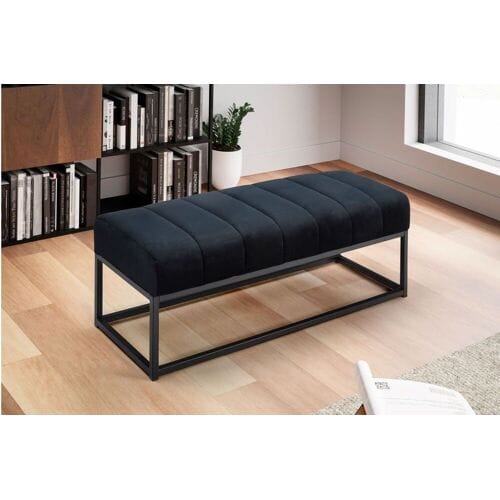 Bank fluweel zwart 108 cm breed - WL7.010