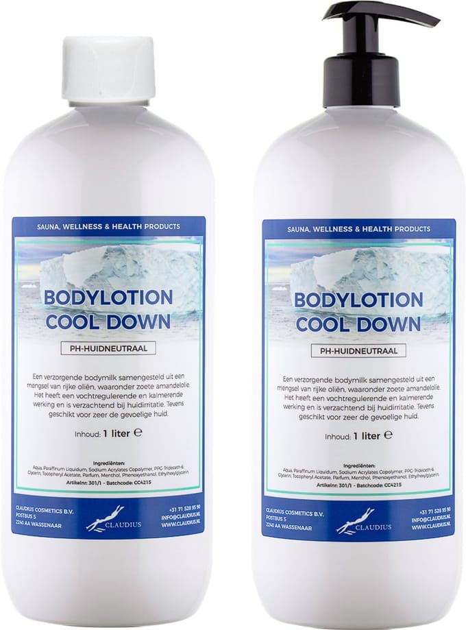 Bodylotion Cool Down 1 Liter - met gratis pomp - set van 2 stuks
