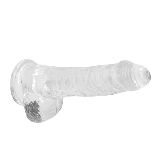 Real Rock - Realistische Dildo met Ballen 17 cm - Transparant