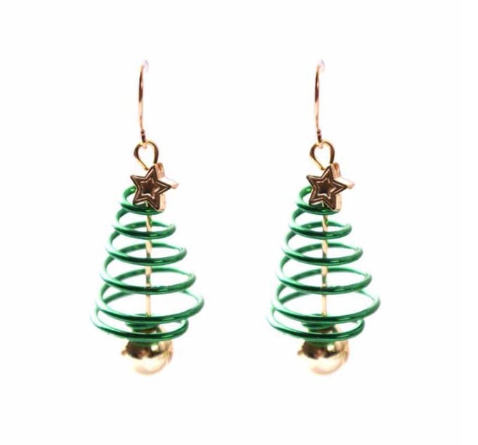 Kerst Oorbellen - Oorhangers - Kerstboom 3D - 1 paar