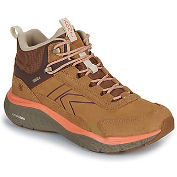 Leiki Mid Leather Dames Wandelschoenen Leer Cognac Waterdicht