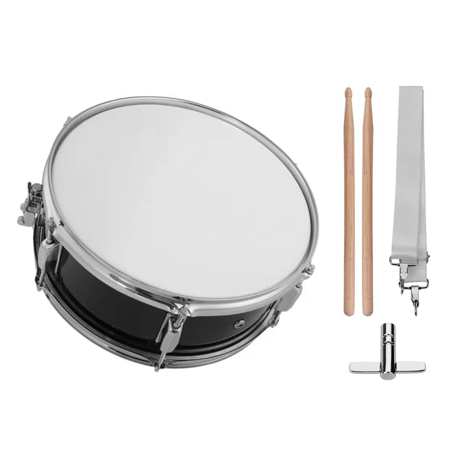 12 inch snaredrum met drumstokken schouderriem drumsleutel percussie-instrument voor studenten zwart