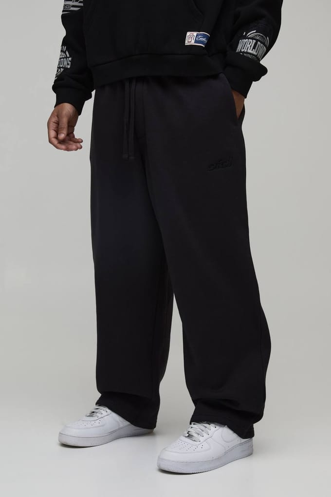 Joggingbroek Met Ballonpasvorm, Borduursel En Washed Effect | Black | Size Medium