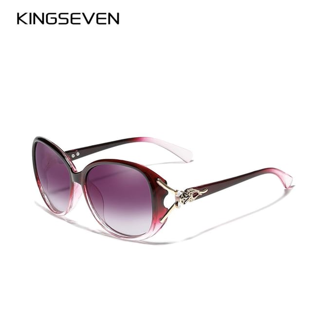 KINGSEVEN Gepolariseerde Retro Groot frame luxe Brillen Lady Merk Designer Zonnebril M bruin