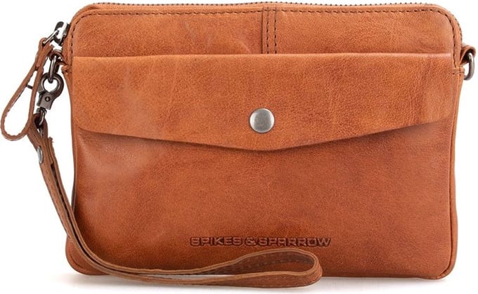Leren Crossbodytas / Clutch - Idaho - Brandy Cognac