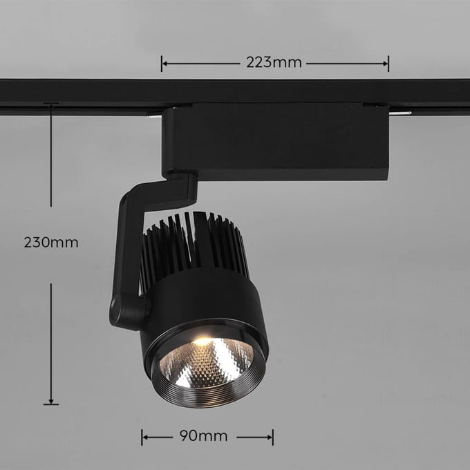 Trio Lighting LED railspot Radiator voor DUOline, mat zwart, CCT