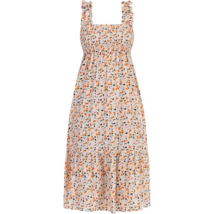 Mymo midi-jurk Dames Crème veelkleurig