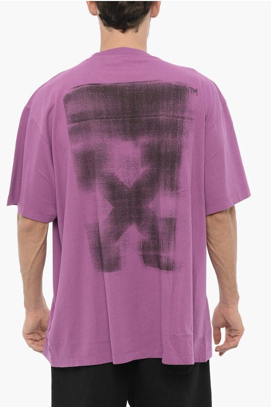 Effen T-shirt met ronde hals in violet