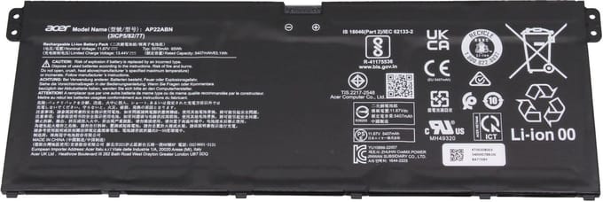 Acer AP22ABN Batterij - 65Wh - 11,61V (AP22ABN)